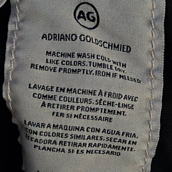 AG Farrah High Rise Raw Hem Ankle Skinny High-Rise Jeans, Distressed Black, 26" - Picture 8 of 9